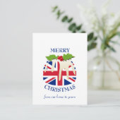Festliche Pudding BRITISH UNION JACK Weihnachten Postkarte (Stehend Vorderseite)