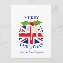 Festliche Pudding BRITISH UNION JACK Weihnachten Postkarte
