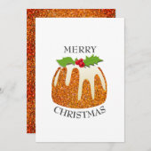 Festliche Pudding mit Orange GLITZER Weihnachten (Vorne/Hinten)