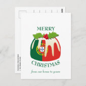 Festliche Pudding mit PORTUGAL FLAG Weihnachten Postkarte (Vorne/Hinten)