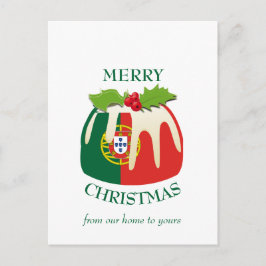 Festliche Pudding mit PORTUGAL FLAG Weihnachten Postkarte