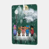 Festliche Quintet Weihnachts-Foto Ornament Aus Metall (Vorderseite links)