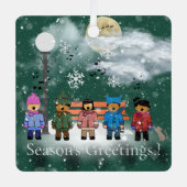 Festliche Quintet Weihnachts-Foto Ornament Aus Metall (Vorderseite)