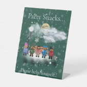 Festliche Quintet Weihnachts-Party Snacks Sockelschild (Vorderseite)