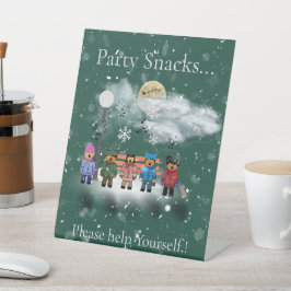 Festliche Quintet Weihnachts-Party Snacks Sockelschild