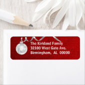 Festliche Red & White Holiday Address Labels (Insitu)