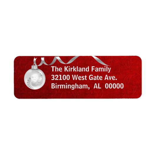 Festliche Red & White Holiday Address Labels (Vorne)