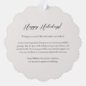 Festliche Reitpferde Weihnachten Ornament Karte (Rückseite)