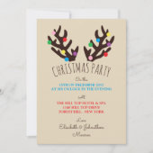 Festliche Rentier Antler, Weihnachts-Party Einladu Einladung (Vorderseite)