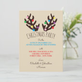 Festliche Rentier Antler, Weihnachts-Party Einladu Einladung (Stehend Vorderseite)