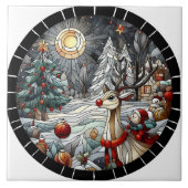 Festliche Rentiere in einem Winterwunderland bei D Fliese (Vorderseite)