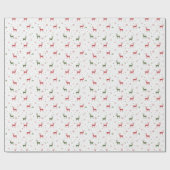 Festliche Rentiere und Schneeflocken - Rot & Grün Geschenkpapier (Flach)