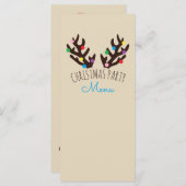 Festliche Rentierfäule, Weihnachts-Party Menükarte (Vorne/Hinten)