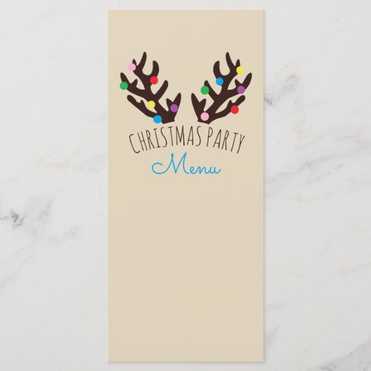 Festliche Rentierfäule, Weihnachts-Party Menükarte (Vorderseite)