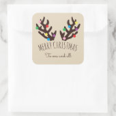 Festliche Rentierfäule, Weihnachts-Platz-Aufkleber Quadratischer Aufkleber (Tasche)