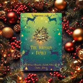 Festliche Rentierszene mit maßgeschneidertem Famil Einladung