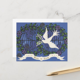 festliche Retro Vintage Taube Weihnachten Postkarte