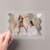 Festliche Retro Wavy Frame Fotokarte Acryleinladungen (Insitu (Handheld))