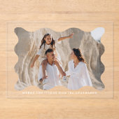 Festliche Retro Wavy Frame Fotokarte Acryleinladungen (Vorderseite)