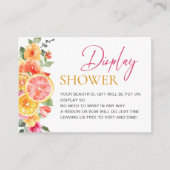 Festliche rosa Blume Citrus Bridal Display Dusche Begleitkarte (Vorderseite)