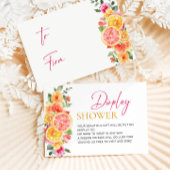 Festliche rosa Blume Citrus Bridal Display Dusche Begleitkarte