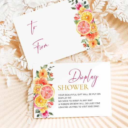 Festliche rosa Blume Citrus Bridal Display Dusche Begleitkarte