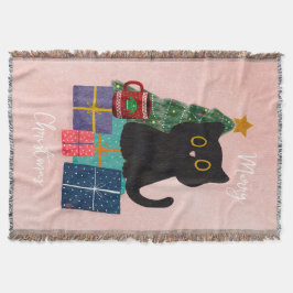 Festliche Rosa Frohe Weihnachten Niedlicher Kaffee Decke