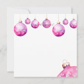 Festliche rosa Ornamente Damen Weihnachten Brunch Einladung (Rückseite)