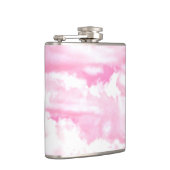 Festliche rosa Rosenwolken Flachmann (Rechts)