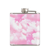 Festliche rosa Rosenwolken Flachmann (Rückseite)