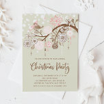 Festliche rosa Vögel und Blume Weihnachts-Party Einladung<br><div class="desc">Mit dieser individuell gestaltbaren Weihnachtsfeier laden wir Sie zu Ihrer Veranstaltung ein. Es bietet eine festliche Winterlandschaft eines rosa Vogels auf einem Zweig mit Blume. Personalisieren Sie diese,  indem Sie Ihre Daten hinzufügen. Diese niedliche Vogel Weihnachten Einladung ist in anderen Farben und Cardstock erhältlich. Matching-Elemente sind verfügbar.</div>