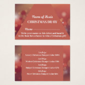 Festliche Rosa, Weihnachten Party Raffles Tickets (Vorne & Hinten)