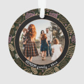 Festliche Rosa Weihnachten Weihnachten Foto Ornament (Rückseite)