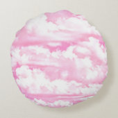 Festliche rosa Wolken Rundes Kissen (Rückseite)