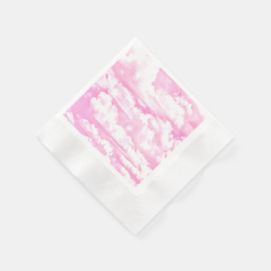 Festliche rosa Wolken Serviette (Ecke)