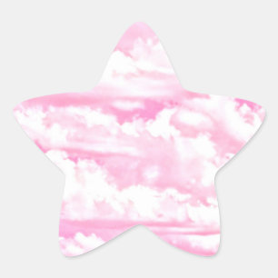 Festliche rosa Wolken Stern-Aufkleber