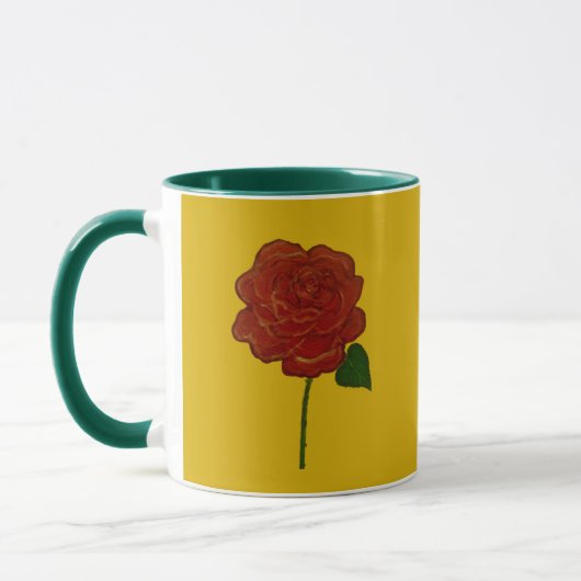 Festliche Rosenhandbemalung Tasse (Links)