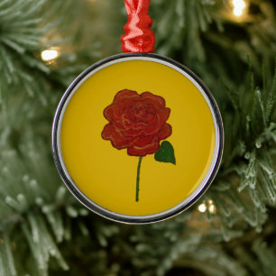 Festliche Rosenhandmalerei Ornament Aus Metall