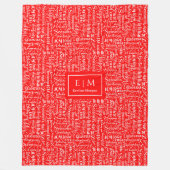 Festliche rote Decke mit Weihnachtsschrift (Vorderseite)