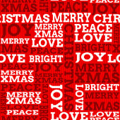 Festliche rote Decke mit Weihnachtsschrift