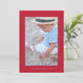 Festliche Rote Feiern Weihnachts-Foto Feiertagskarte (Stehend Vorderseite)