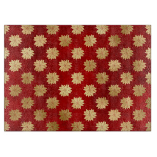 Festliche rote und goldene Folie Winter-Poinsettie Schneidebrett