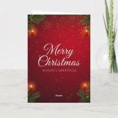 Festliche rote und goldene Weihnachtsgrußkarte Karte (Rückseite)