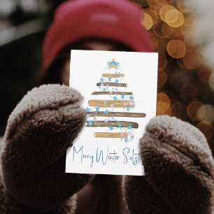 Festliche rustikale Holzbaume Weihnachten Winterso