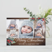 Festliche Rustikale Weihnachten 5 FOTOS Grüße (Stehend Vorderseite)