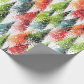 Festliche rustikale Winterbäume Geschenkpapier (Ecke)
