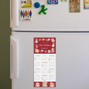 Festliche Santa Gingerbread House Magnetkarte 2024