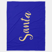 Festliche "Santa" Script Deep Royal Blue Hintergru Fleecedecke (Vorderseite)
