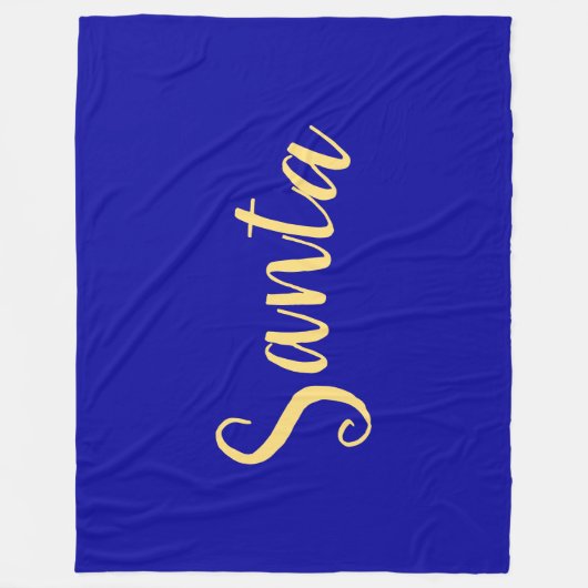 Festliche "Santa" Script Deep Royal Blue Hintergru Fleecedecke (Vorderseite)