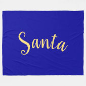Festliche "Santa" Script Deep Royal Blue Hintergru Fleecedecke (Vorderseite (Horizontal))
